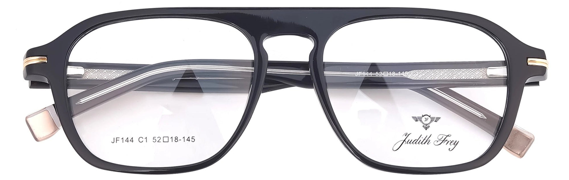 JF144 - C1 - Handmade Bio Acetate - Midnight Black - glassesbyahana.com