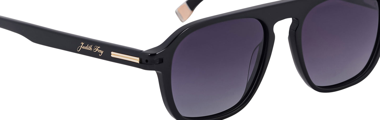 JF145 - C1 - Handmade Bio Acetate - Ebony Black - glassesbyahana.com