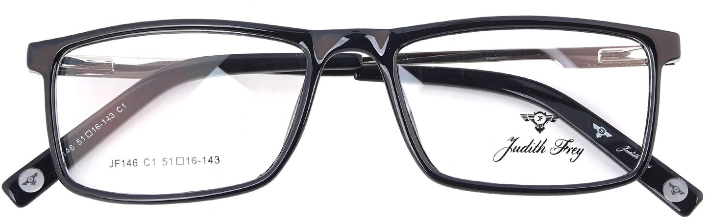 JF146 - C1 - Handmade Bio Acetate - Midnight Black - glassesbyahana.com
