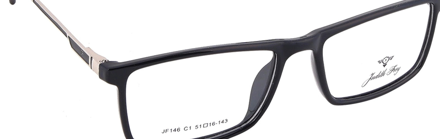 JF146 - C1 - Handmade Bio Acetate - Midnight Black - glassesbyahana.com