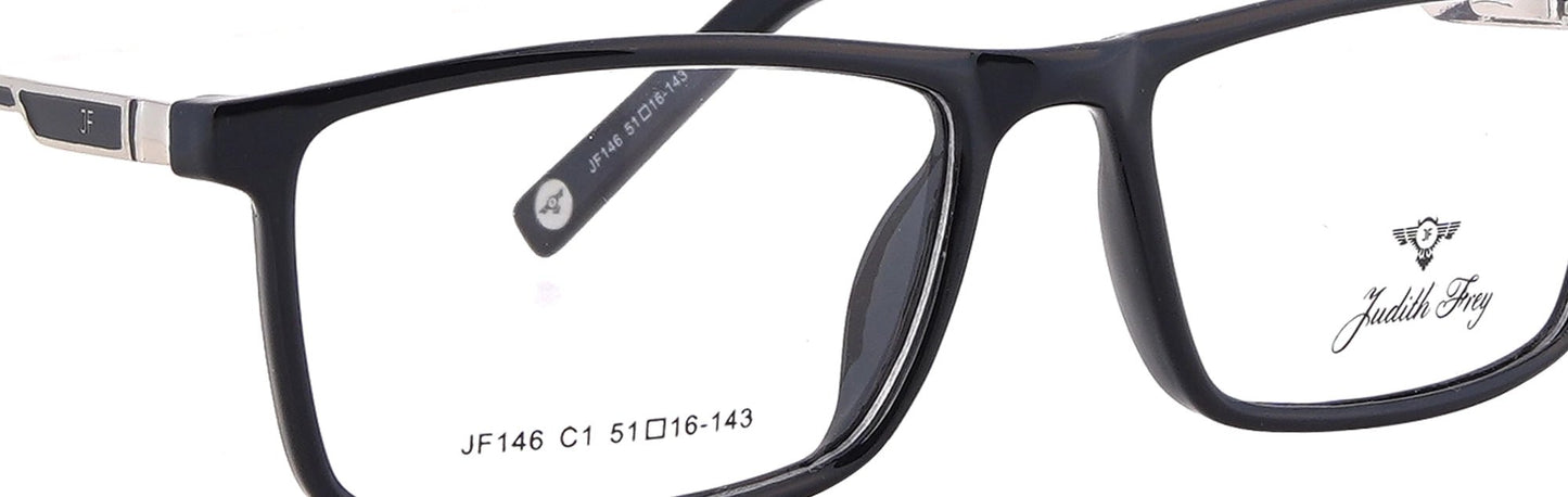 JF146 - C1 - Handmade Bio Acetate - Midnight Black - glassesbyahana.com