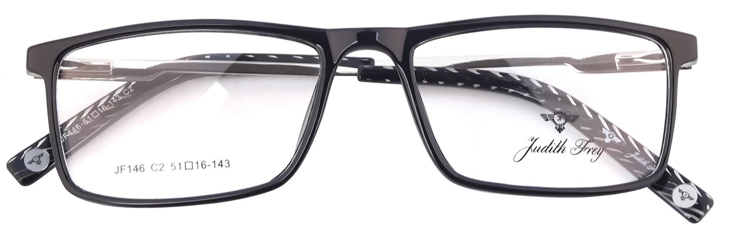JF146 - C2 - Handmade Bio Acetate - Midnight Black - glassesbyahana.com