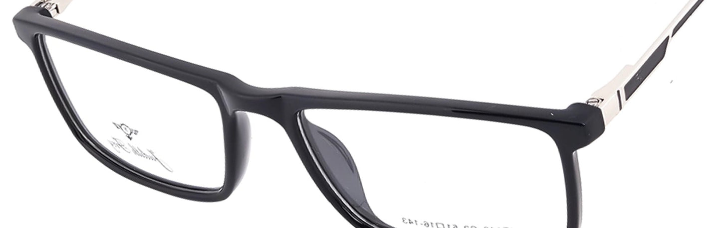 JF146 - C2 - Handmade Bio Acetate - Midnight Black - glassesbyahana.com