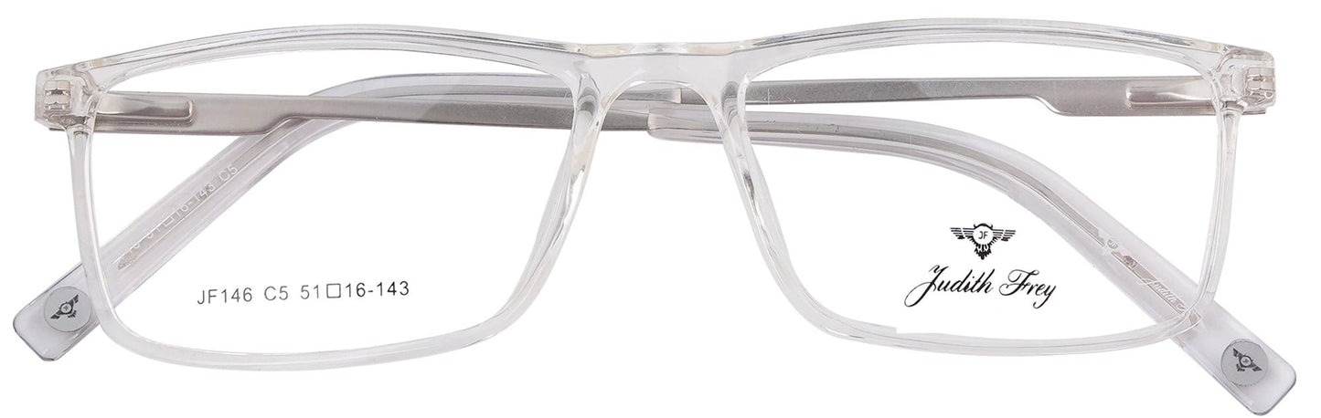 JF146 - C5 - Handmade Bio Acetate - Crystal Clear - glassesbyahana.com