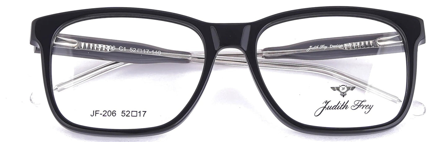 JF206 - C1 - Handmade Bio Acetate - Midnight Black - glassesbyahana.com