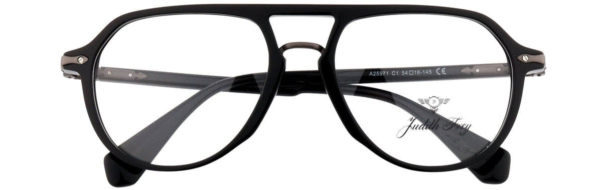 JF25971-C1-Handmade Bio Acetate-Midnight Black - glassesbyahana.com