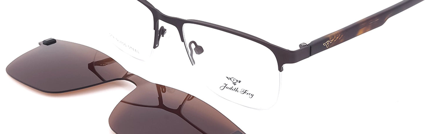 JF6818 - C4 - Metal Alloys Clipon - Havana Brown - glassesbyahana.com