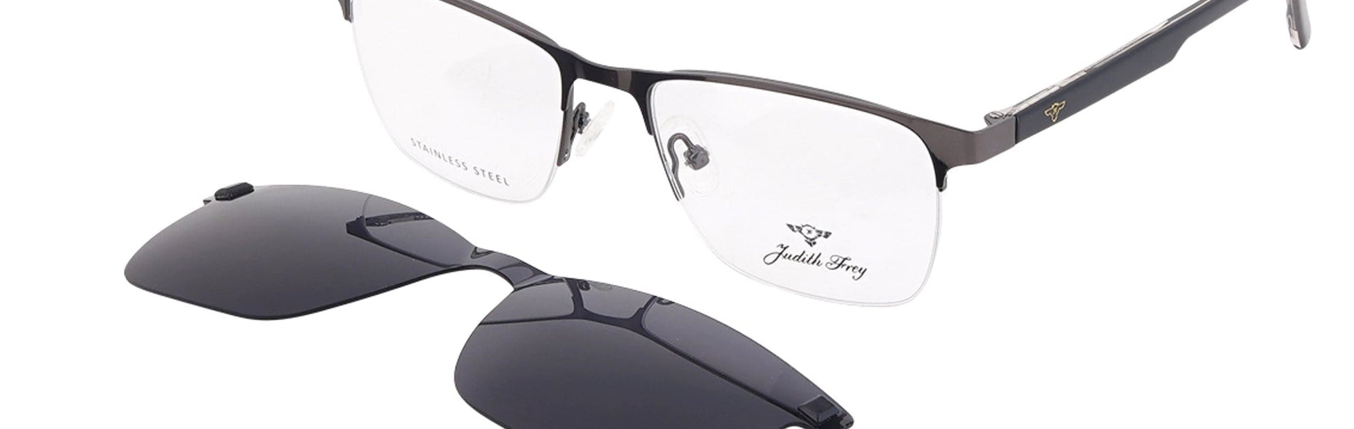 JF6818 - C5 - Metal Alloys Clipon - Gunmetal - glassesbyahana.com