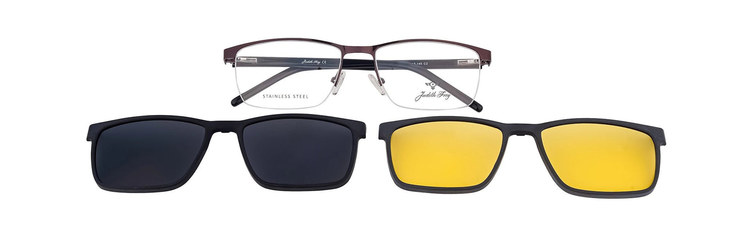 JF6878 - C2 - Metal Alloy - Clipon - Havana Brown - glassesbyahana.com
