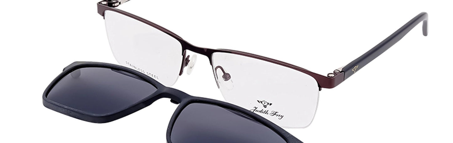 JF6878 - C2 - Metal Alloy - Clipon - Havana Brown - glassesbyahana.com