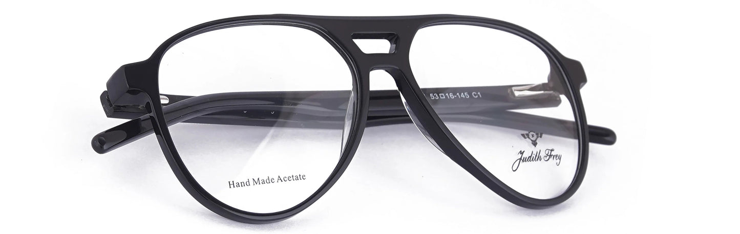 JF7491 - C1 - Handmade Bio Acetate - Midnight Black - glassesbyahana.com