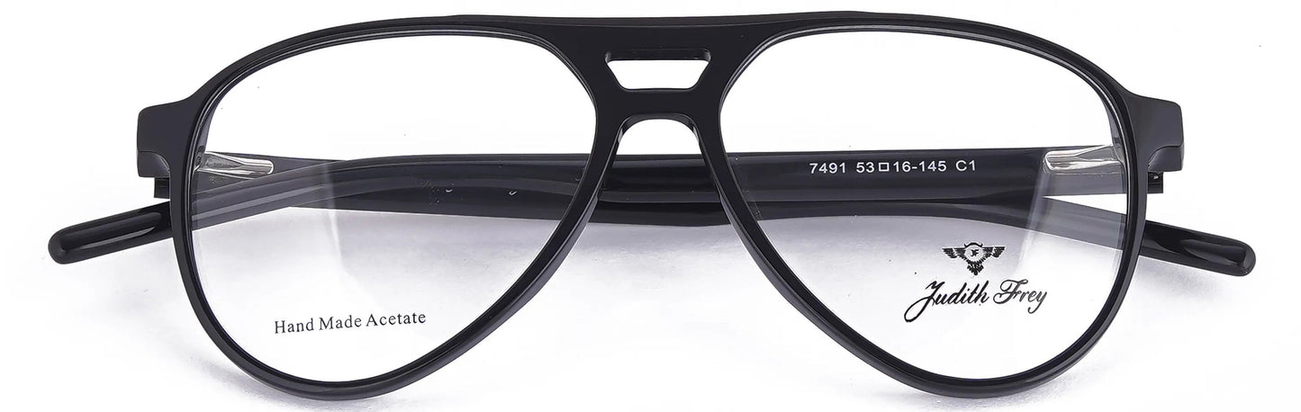 JF7491 - C1 - Handmade Bio Acetate - Midnight Black - glassesbyahana.com