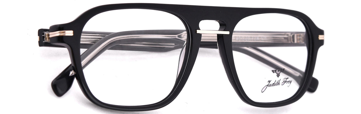 JF7667 - C1 - Handmade Bio Acetate - Midnight Black - glassesbyahana.com