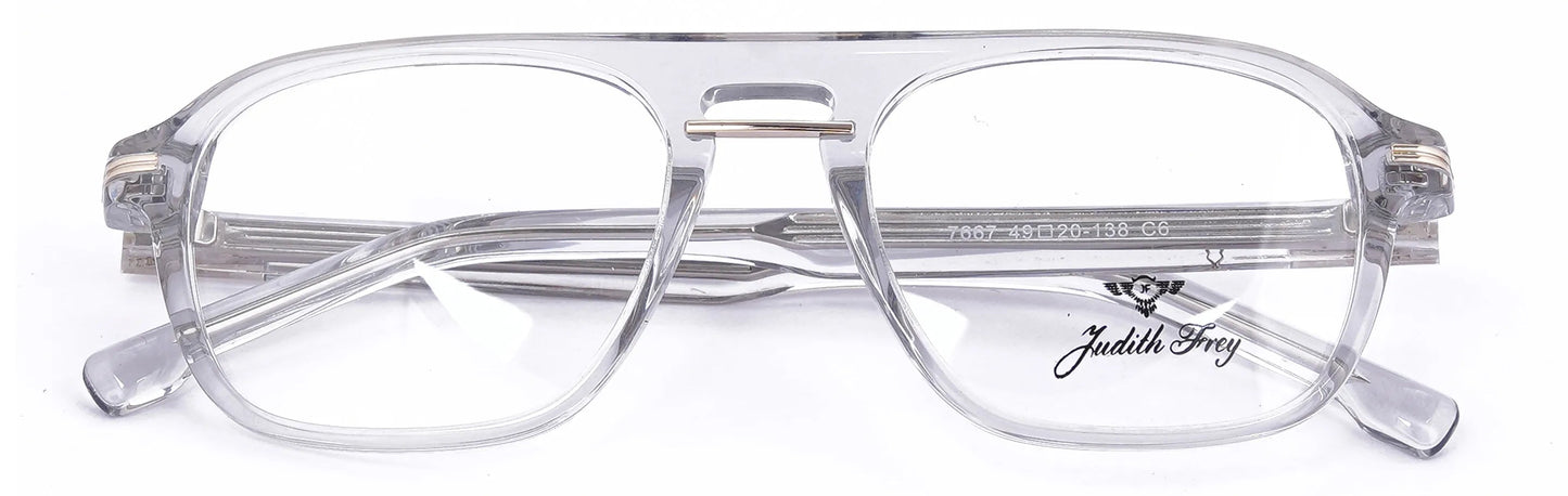 JF7667 - C6 - Handmade Bio Acetate - Crystal Clear - glassesbyahana.com
