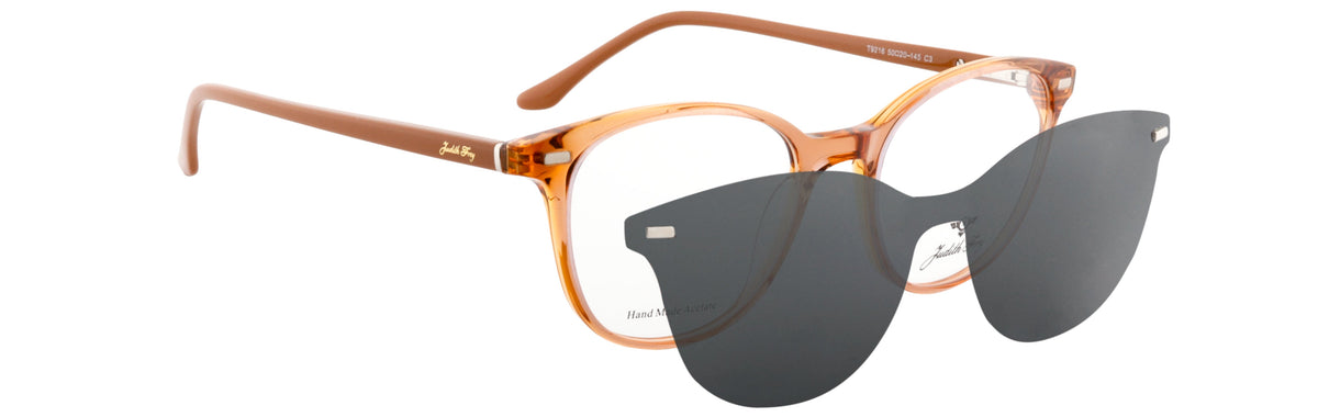 JF9216-C3-Handmade Bio Acetate-Translucent Amber - glassesbyahana.com