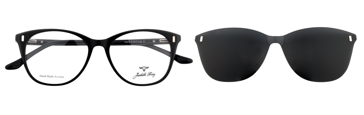 JF9218-C1-Handmade Bio Acetate-Midnight Black - glassesbyahana.com