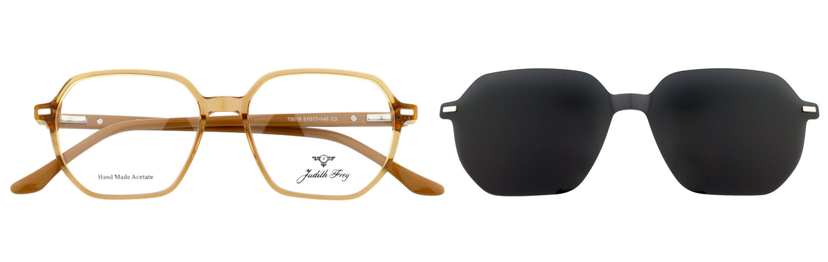 JF9219-C3-Handmade Bio Acetate-Translucent Amber - glassesbyahana.com