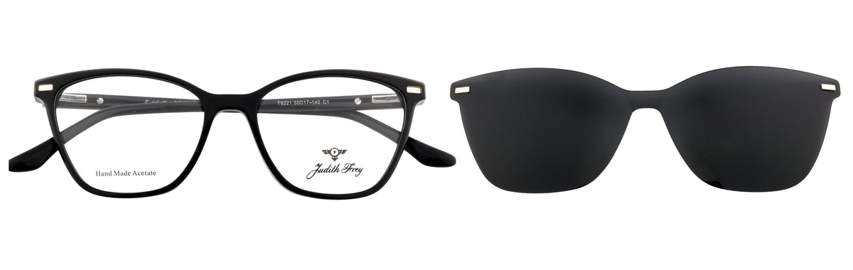 JF9221-C1-Handmade Bio Acetate-Midnight Black - glassesbyahana.com