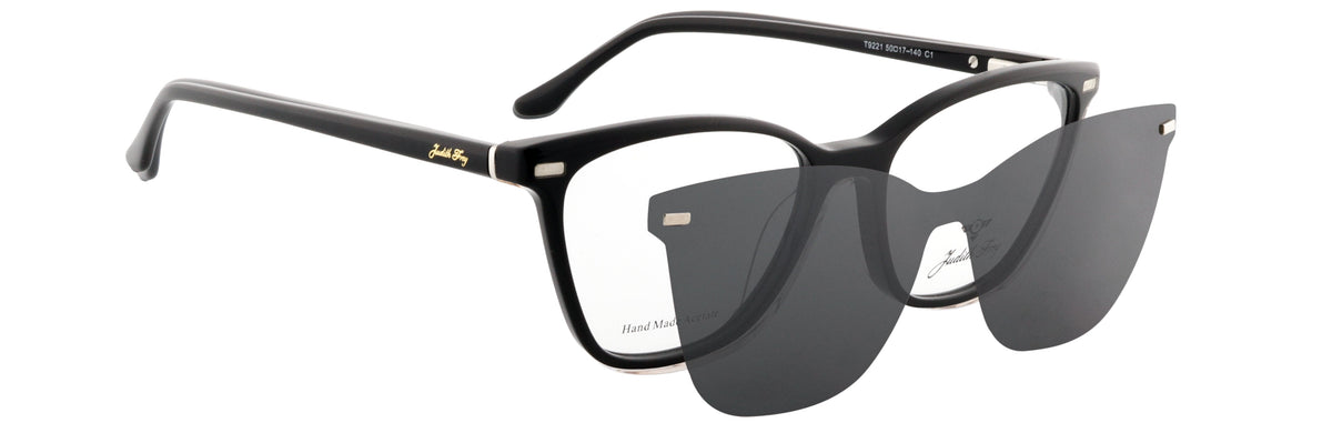 JF9221-C1-Handmade Bio Acetate-Midnight Black - glassesbyahana.com