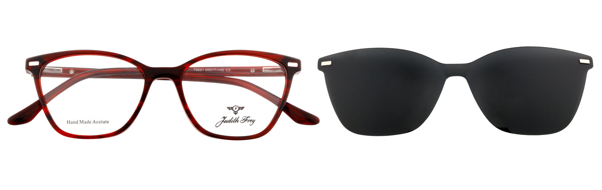 JF9221-C3-Handmade Bio Acetate-Scarlet Red - glassesbyahana.com