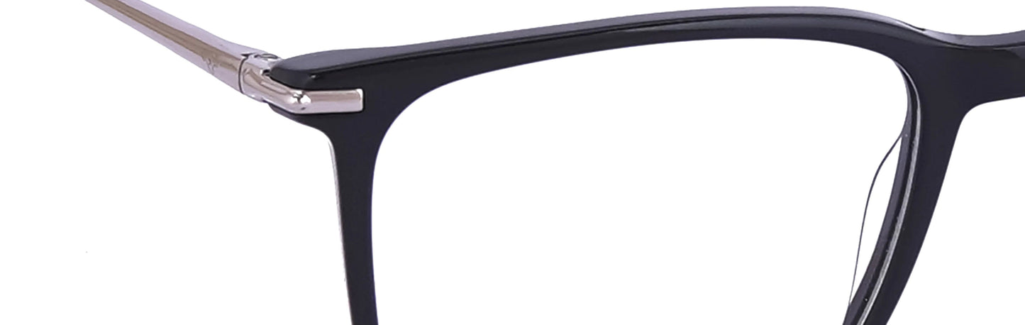JF9659 - C1 - Handmade Bio Acetate - Midnight Black - glassesbyahana.com