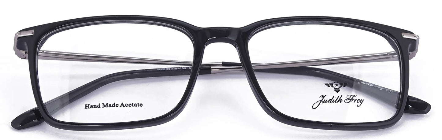 JF9660 - C1 - Handmade Bio Acetate - Midnight Black - glassesbyahana.com