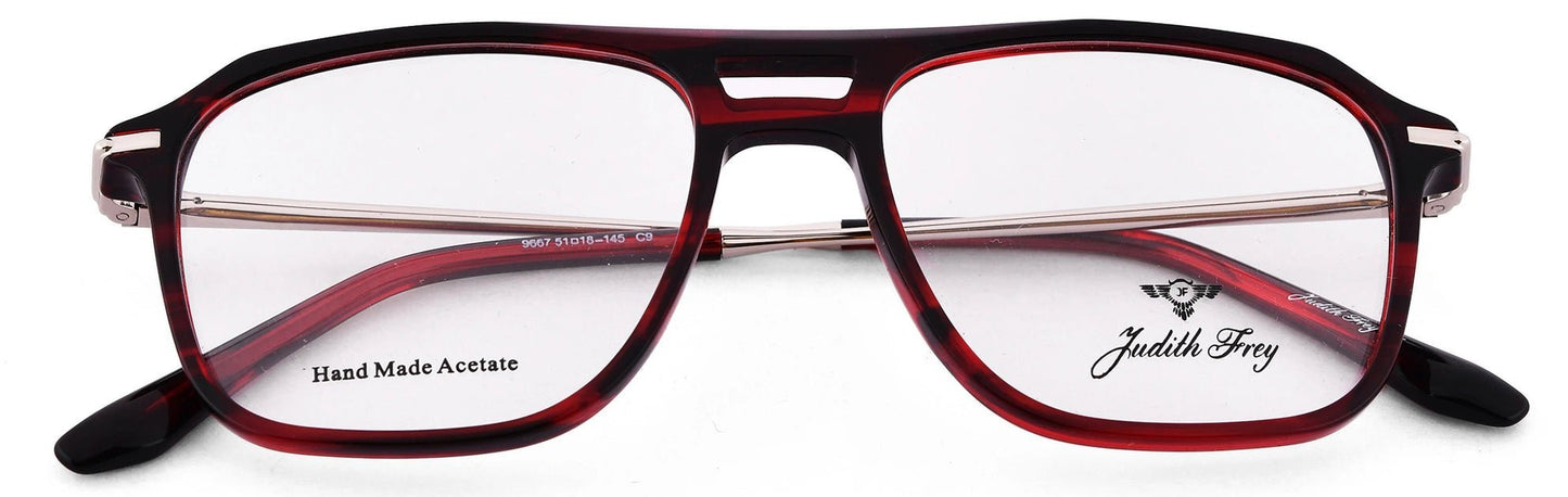 JF9667 - C9 - Handmade Bio Acetate - Burgundy Wine - glassesbyahana.com