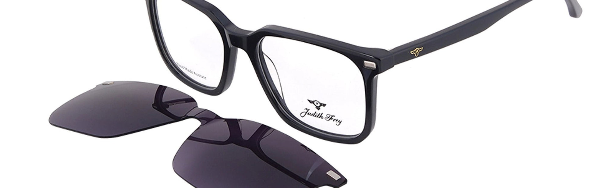 JF9687 - C1 - Handmade Bio Acetate - Clipon - Midnight Black - glassesbyahana.com