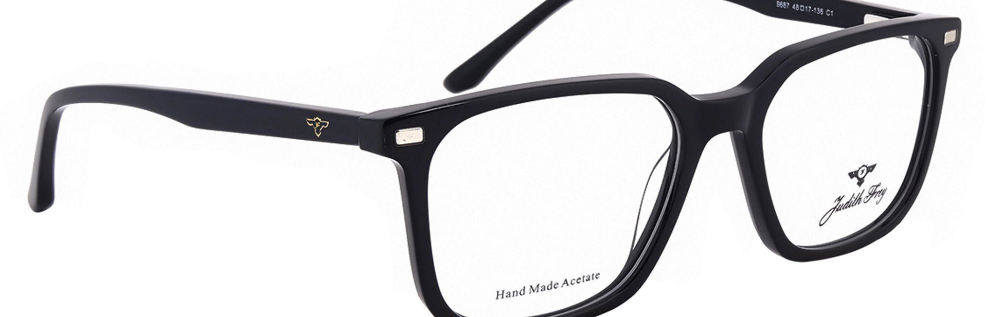 JF9687 - C1 - Handmade Bio Acetate - Clipon - Midnight Black - glassesbyahana.com