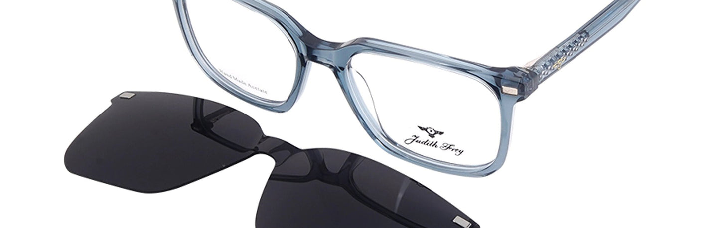 JF9687 - C7 - Handmade Bio Acetate - Clipon - Glacier Blue - glassesbyahana.com