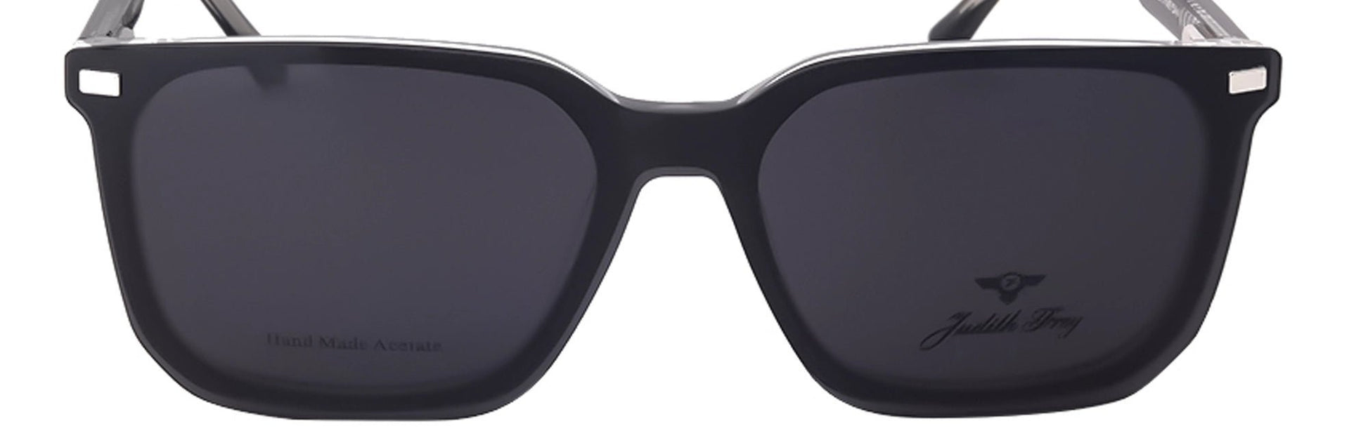 JF9688 - C4 - Handmade Bio Acetate - Clipon - Midnight Black - glassesbyahana.com