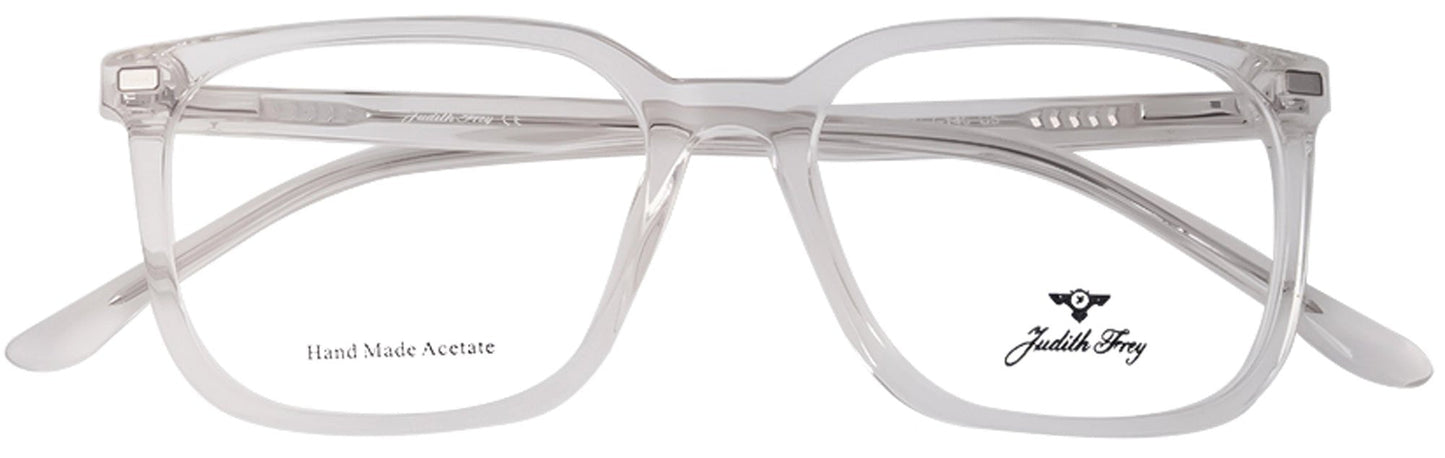 JF9688 - C5 - Handmade Bio Acetate - Clipon - Crystal Clear - glassesbyahana.com