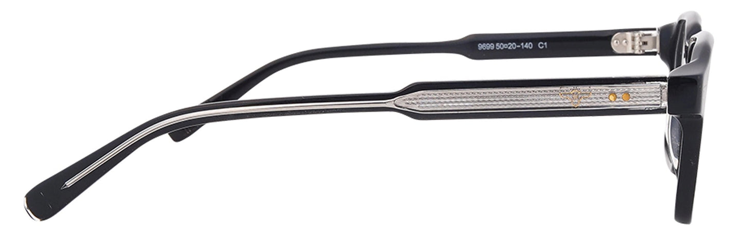 JF9699 - C1 - Handmade Bio Acetate - Clipon - Midnight Black - glassesbyahana.com