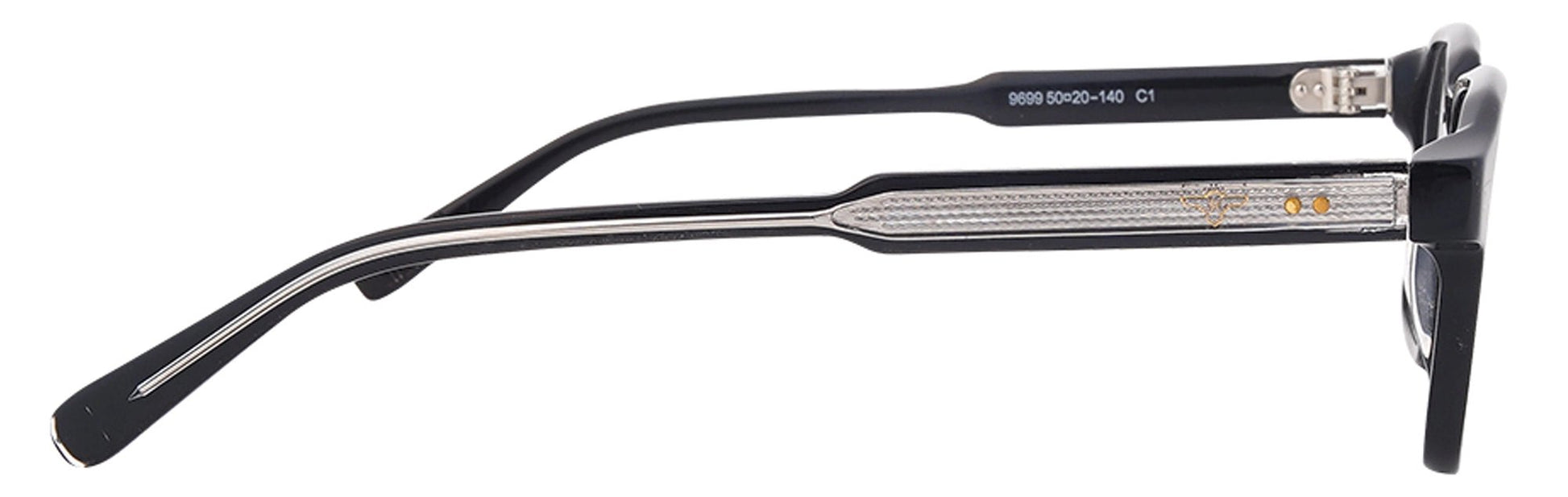 JF9699 - C1 - Handmade Bio Acetate - Clipon - Midnight Black - glassesbyahana.com