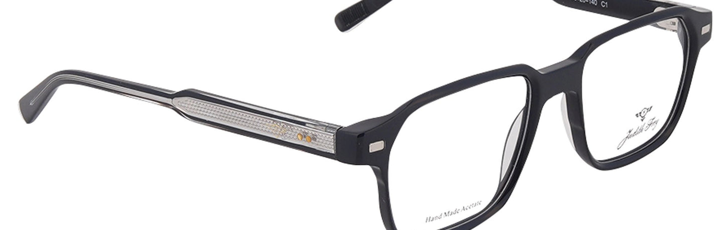 JF9699 - C1 - Handmade Bio Acetate - Clipon - Midnight Black - glassesbyahana.com