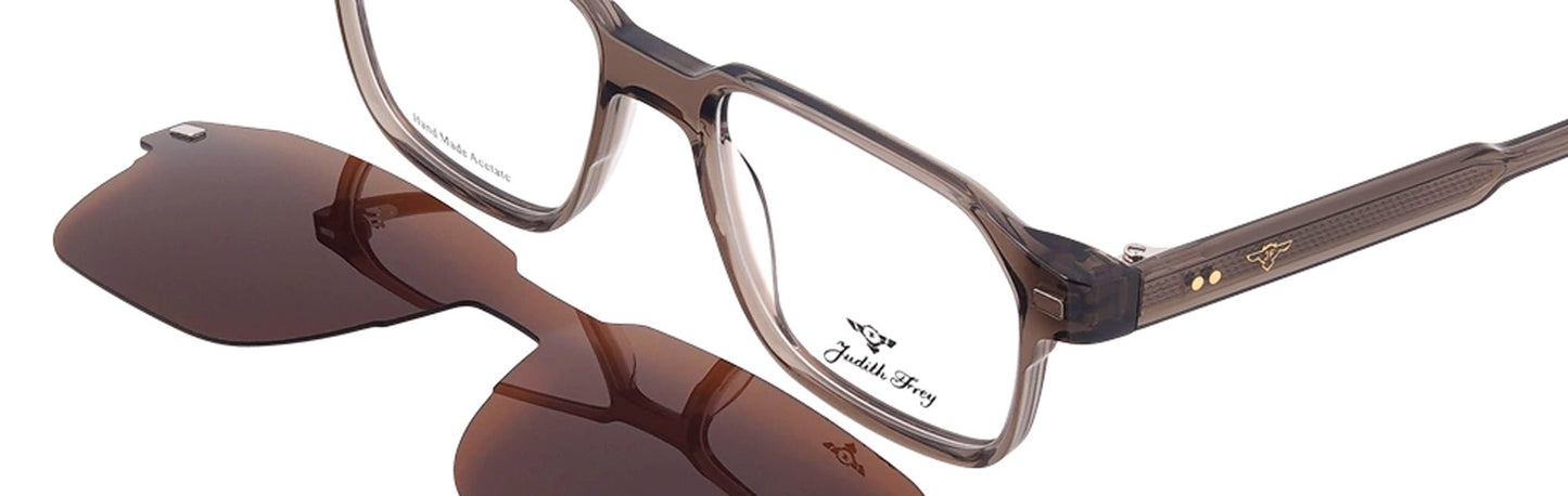 JF9699 - C3 - Handmade Bio Acetate - Clipon - State Grey - glassesbyahana.com