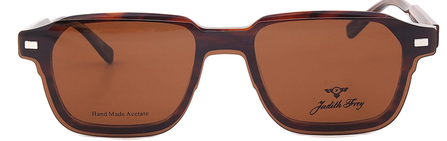 JF9699 - C4 - Handmade Bio Acetate - Clipon - Havana Brown - glassesbyahana.com