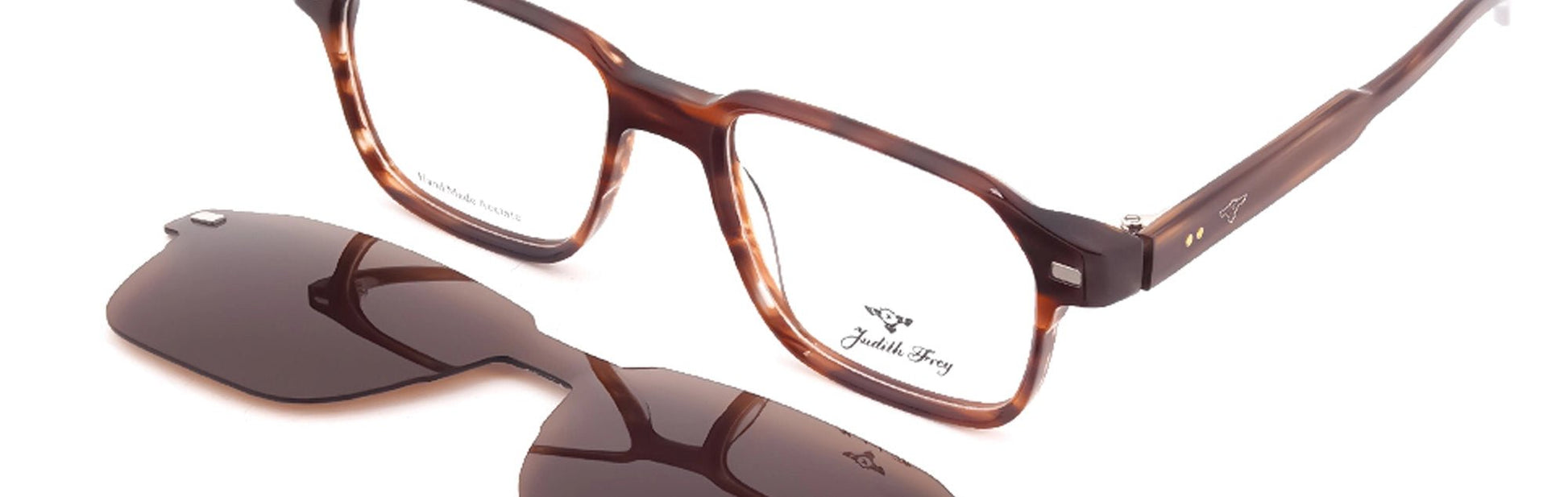 JF9699 - C4 - Handmade Bio Acetate - Clipon - Havana Brown - glassesbyahana.com