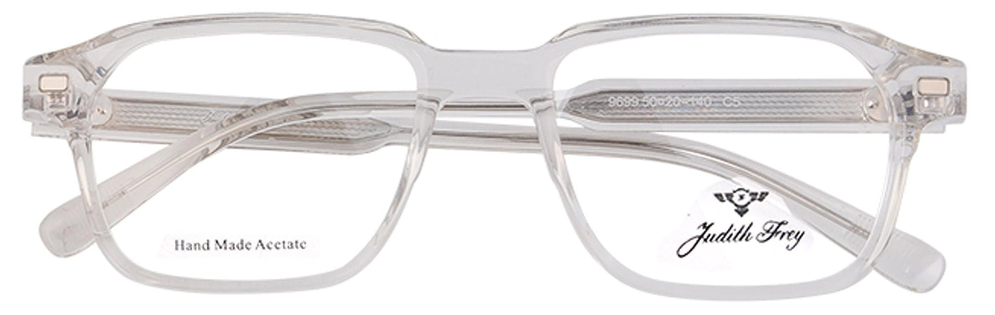 JF9699 - C5 - Handmade Bio Acetate - Clipon - Frosted Clear - glassesbyahana.com