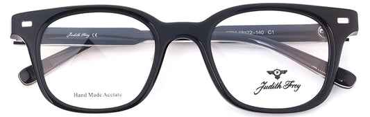 JF9704 - C1 - Handmade Bio Acetate - Clipon - Midnight Black - glassesbyahana.com