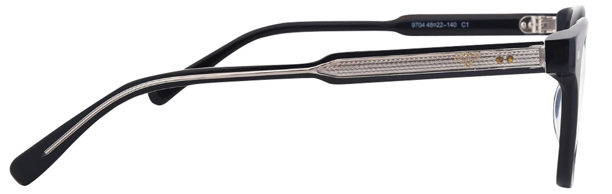 JF9704 - C1 - Handmade Bio Acetate - Clipon - Midnight Black - glassesbyahana.com