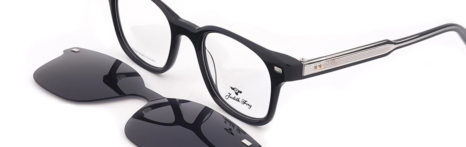 JF9704 - C1 - Handmade Bio Acetate - Clipon - Midnight Black - glassesbyahana.com