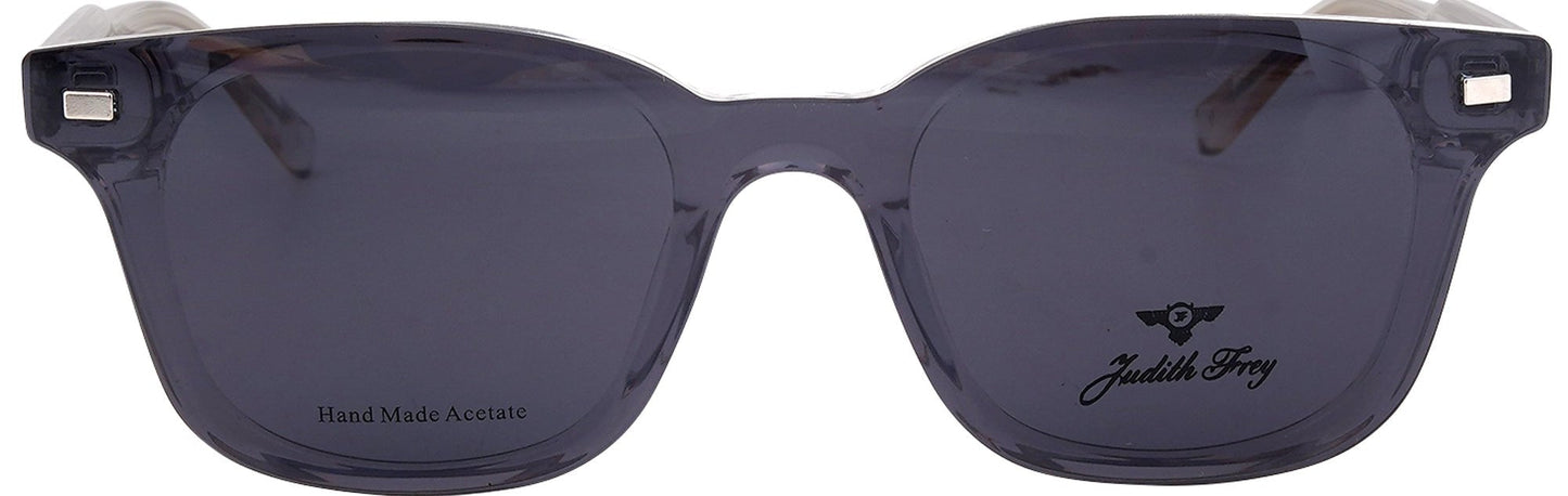 JF9704 - C5 - Handmade Bio Acetate - Clipon - Crystal Clear - glassesbyahana.com