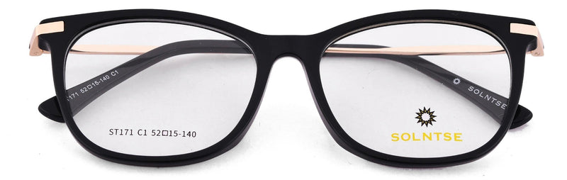 ST171 - C1 - Handmade Bio Acetate - Midnight Black - glassesbyahana.com