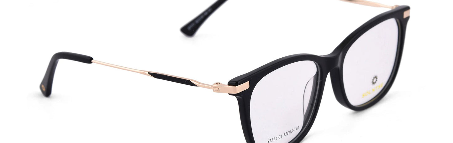 ST171 - C1 - Handmade Bio Acetate - Midnight Black - glassesbyahana.com