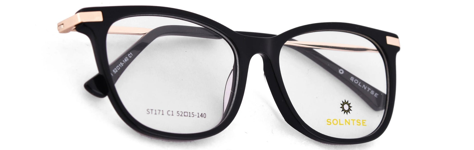 ST171 - C1 - Handmade Bio Acetate - Midnight Black - glassesbyahana.com