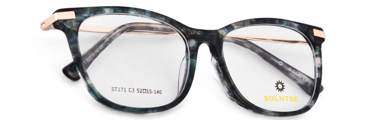 ST171 - C3 - Handmade Bio Acetate - Forest Green - glassesbyahana.com