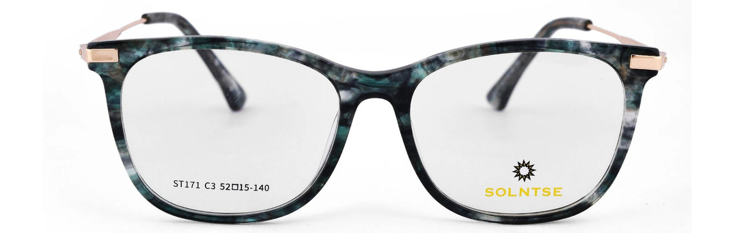 ST171 - C3 - Handmade Bio Acetate - Forest Green - glassesbyahana.com