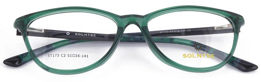 ST173 - C2 - Handmade Bio Acetate - Forest Green - glassesbyahana.com
