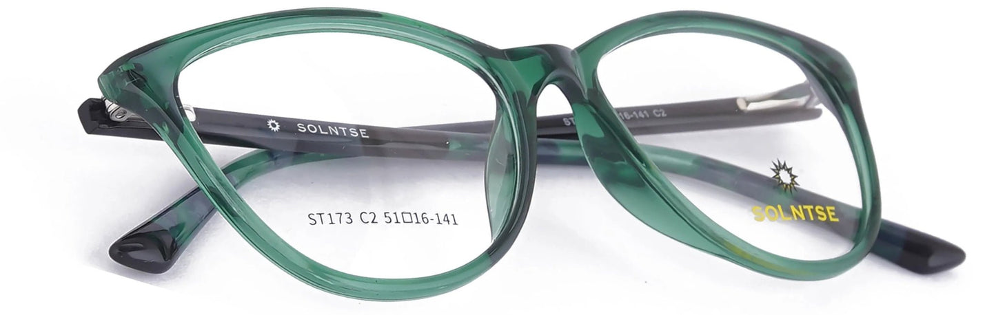 ST173 - C2 - Handmade Bio Acetate - Forest Green - glassesbyahana.com